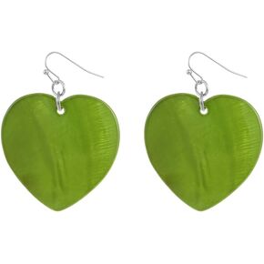 Heart Shaped Dangle Earrings for Women Handmade Shell Beads Drop Earrings for Mother's Day Valentine's Day Gift