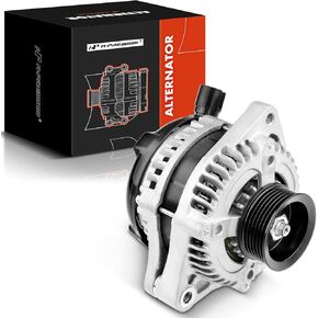 A-Premium Alternator Compatible with Honda Accord 2004-2007 V6 3.0L, 12V 130Amp Clockwise 6-Groove Pulley, Replace# 31100-RCB-Y02, 104210-3500, 104210-4480