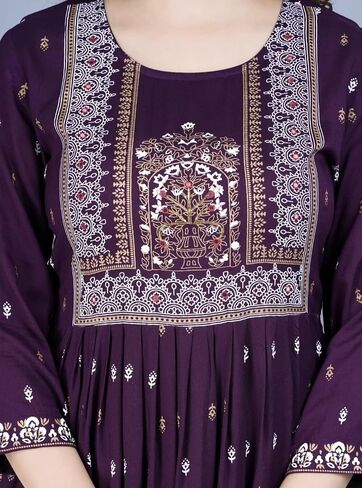 Women's Printed Rayon Naira Cut Kurta in Saudi Arabia