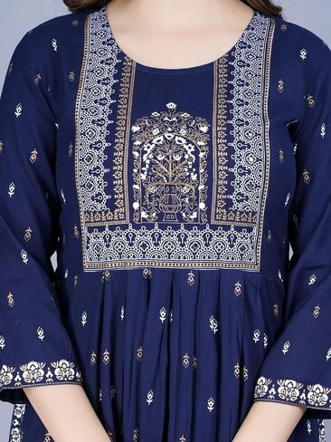 Women's Printed Rayon Naira Cut Kurta in Saudi Arabia