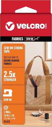العلامة التجارية VELCRO تُخيط على شرائط قوية | 8 مجموعات، أسود | 2.5 بوصة × 1 بوصة in Kuwait
