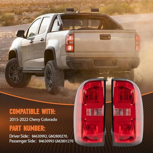 Tail Lights Fit Chevy Chevrolet Colorado 2015 2016 2017 2018 2019 2020 2021 2022 Rear Brake Back Up Cover Taillights Assembly Right Passenger Side Replaces GM2801270 84169778(Lamp Included) in Saudi Arabia