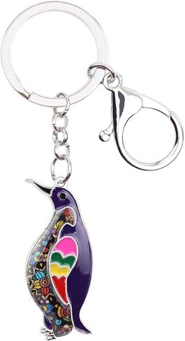 WEVENI Enamel Alloy Cute Penguin Keychain Charms Ocean Jewelry For Women Girls Bag Car Wallet in Kuwait
