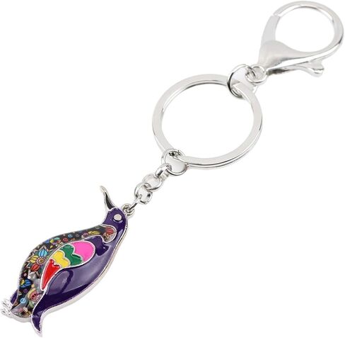 WEVENI Enamel Alloy Cute Penguin Keychain Charms Ocean Jewelry For Women Girls Bag Car Wallet in Kuwait