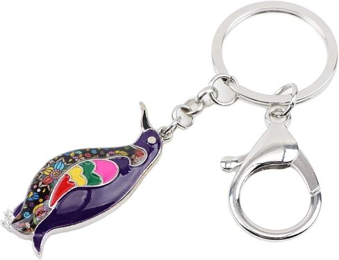 WEVENI Enamel Alloy Cute Penguin Keychain Charms Ocean Jewelry For Women Girls Bag Car Wallet in Kuwait