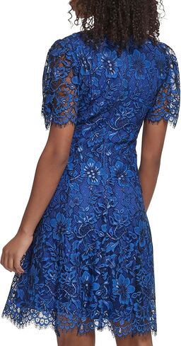 Jessica Howard Women's Lace Midi Dress with Flutter Sleeves and Boat Neck in Kuwait