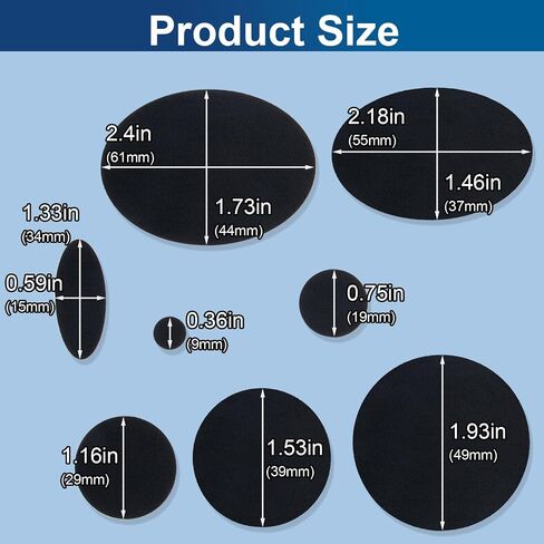 40 pcs Black Down Jacket Repair Patches, Nylon Patches Self Adhesive 5 Sheet, Fabric Patches Waterpfoof for Clothes, Tents, Puffer Jackets - Oval, Round - 0.36 in to 1.93 in in Saudi Arabia