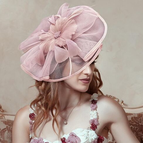 Christmas Fascinators Tea Headband - 2024 Green and Red Kentucky Derby Hats with Clip Elegant Fascinators Church Mesh Pillbox Hat with Flower and Feather for Halloween Women Christmas Party in Saudi Arabia