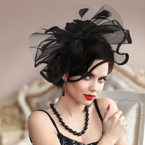 Christmas Fascinators Tea Headband - 2024 Green and Red Kentucky Derby Hats with Clip Elegant Fascinators Church Mesh Pillbox Hat with Flower and Feather for Halloween Women Christmas Party in Saudi Arabia