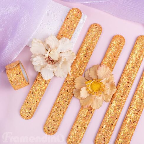 Framendino, 12 Pack Slaplet Wristlets Wrist Corsage Bracelets Slap Floral Corsage Bracelet for Bridesmaids in Saudi Arabia