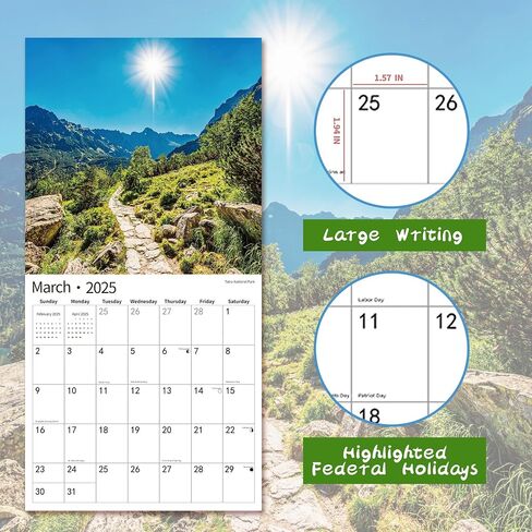 2025 Wall Calendar Funny Natures Dongs, November 2024 - December 2025, Funny Gag Gift for Adults, White Elephant Gift, 14-Month Organizer with D'ck Pics Nature Photos, 12" x 24" Opened in Kuwait