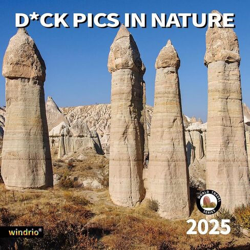 2025 Wall Calendar Funny Natures Dongs, November 2024 - December 2025, Funny Gag Gift for Adults, White Elephant Gift, 14-Month Organizer with D'ck Pics Nature Photos, 12" x 24" Opened in Kuwait