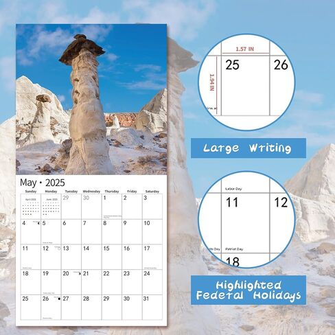 2025 Wall Calendar Funny Natures Dongs, November 2024 - December 2025, Funny Gag Gift for Adults, White Elephant Gift, 14-Month Organizer with D'ck Pics Nature Photos, 12" x 24" Opened in Kuwait
