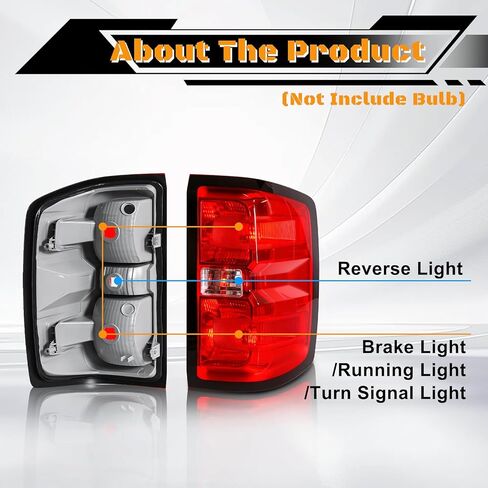 Tail Light Cover for 2014-2018 Chevy Silverado 1500, 2015-2019 Chevy Silverado 2500HD 3500HD, 2015-2019 GMC Sierra 3500HD, Pickup Driver and Passenger Side Rear Brake Signal Lamp Replacement in Kuwait