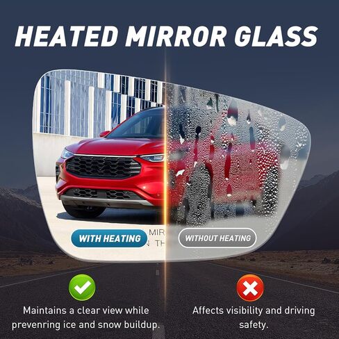 Driver Side Mirror Compatible With Ford Escape SE SEL 2020-2023 7-Pins With Heated With Blind Spot Dectection Power Glass Left Rear View Mirror/Without Signal Light/Gloss Black in Saudi Arabia