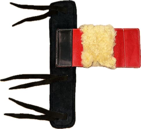 Bull Riding Rope Pad Adult White w Sheep Wool Leather Pad 15" x 4" in Saudi Arabia