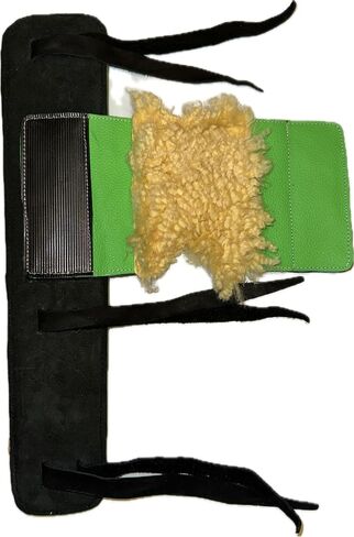 Bull Riding Rope Pad Adult White w Sheep Wool Leather Pad 15" x 4" in Saudi Arabia
