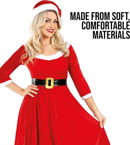 fun shack Santa Costume Women Dress, Women Santa Claus Costume, Cute Santa Costume for Women, Mrs Claus Costume for Women in Saudi Arabia