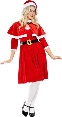fun shack Santa Costume Women Dress, Women Santa Claus Costume, Cute Santa Costume for Women, Mrs Claus Costume for Women in Saudi Arabia
