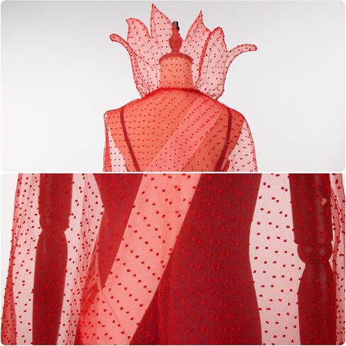 Miss Argentina Cosplay Costume Red Slip Dress with Shawl for Halloween Christmas Party in Saudi Arabia