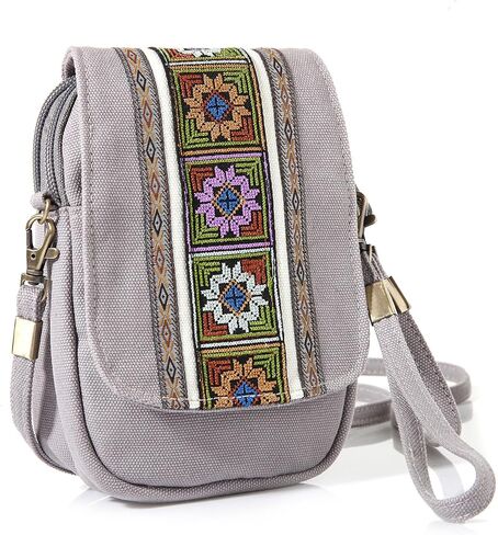 Goodhan Embroidery Canvas Crossbody Bag Cell phone Pouch Coin Purse for Women in Saudi Arabia