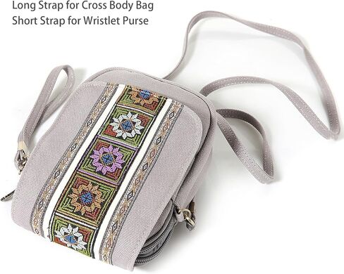 Goodhan Embroidery Canvas Crossbody Bag Cell phone Pouch Coin Purse for Women in Saudi Arabia