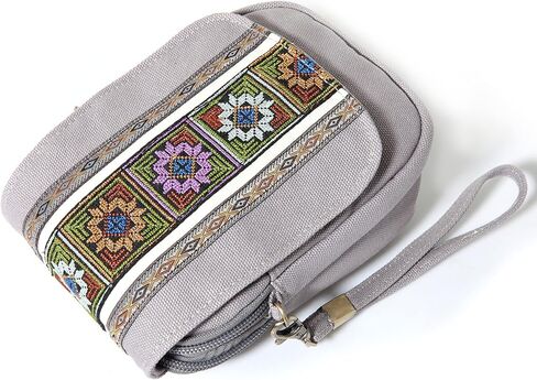 Goodhan Embroidery Canvas Crossbody Bag Cell phone Pouch Coin Purse for Women in Saudi Arabia