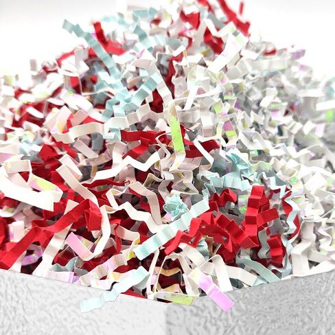 DOTUHAO Colorful Mix Colors Basket Filler Paper Shred, Mixed Color Crinkle Cut Paper Shred Filler for Luxury Gift Wrapping Basket Filling Crinkle Paper (#9, 2 Ounces) in Kuwait