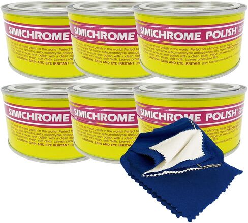 Rosenthal Collection Simichrome all Metal Polish Can with Polishing Cloth Chrome and Metal polishing 250g (1 250g can with 1 cloth) in Saudi Arabia