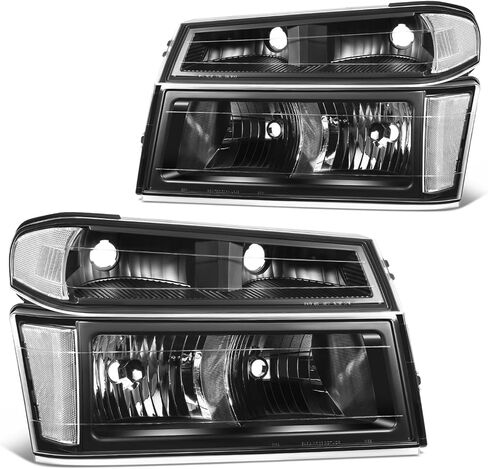 DNA MOTORING Pair of OE Style Headlights Compatible With 04-12 Colorado Canyon, Black/Clear/Clear, HL-OH-CCGC044P-BK-CL1 in Saudi Arabia