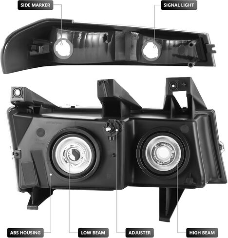 DNA MOTORING Pair of OE Style Headlights Compatible With 04-12 Colorado Canyon, Black/Clear/Clear, HL-OH-CCGC044P-BK-CL1 in Saudi Arabia