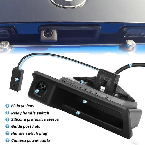 AHD 720P Vehicle Backup Camera Compatible with BMW E82 E88 E84 E90 E91 E92 E93 E70 E60 E61 E39 3 5 X5 X6 Trunk Handle Camera in Kuwait