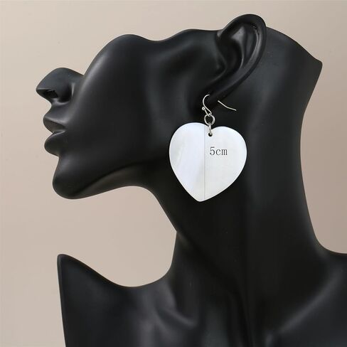 Heart Shaped Dangle Earrings for Women Handmade Shell Beads Drop Earrings for Mother's Day Valentine's Day Gift in Kuwait