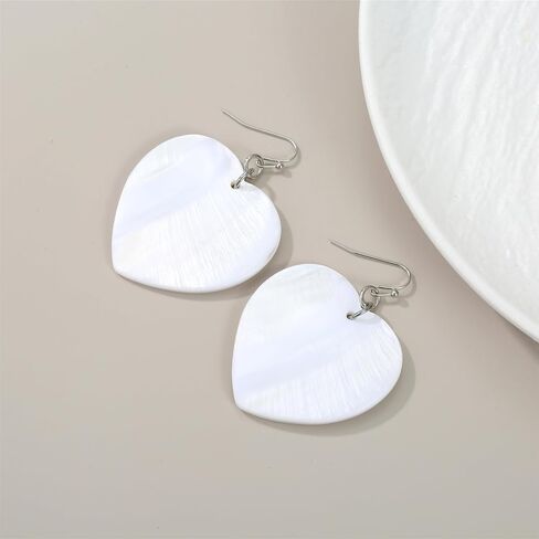 Heart Shaped Dangle Earrings for Women Handmade Shell Beads Drop Earrings for Mother's Day Valentine's Day Gift in Kuwait