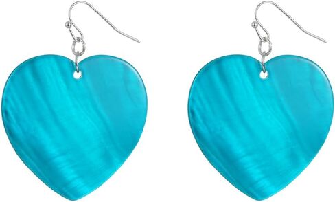 Heart Shaped Dangle Earrings for Women Handmade Shell Beads Drop Earrings for Mother's Day Valentine's Day Gift in Kuwait