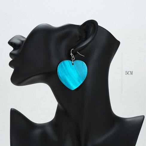 Heart Shaped Dangle Earrings for Women Handmade Shell Beads Drop Earrings for Mother's Day Valentine's Day Gift in Kuwait