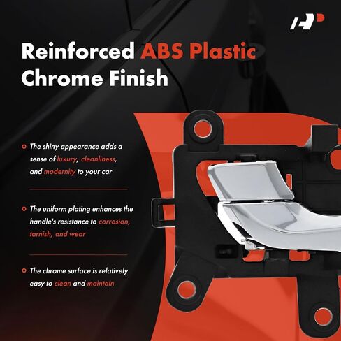 A-Premium Front Left Driver Side Interior Door Handle Compatible with Hyundai Accent 2018 2019 2020 2021 2022, Chrome Lever in Saudi Arabia