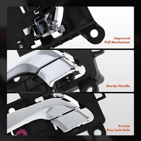 A-Premium Front Left Driver Side Interior Door Handle Compatible with Hyundai Accent 2018 2019 2020 2021 2022, Chrome Lever in Saudi Arabia