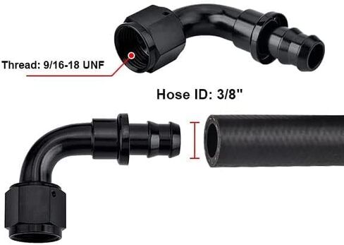 EVIL ENERGY 6AN 90 Degree Push Lock Hose Fitting End Black in Kuwait