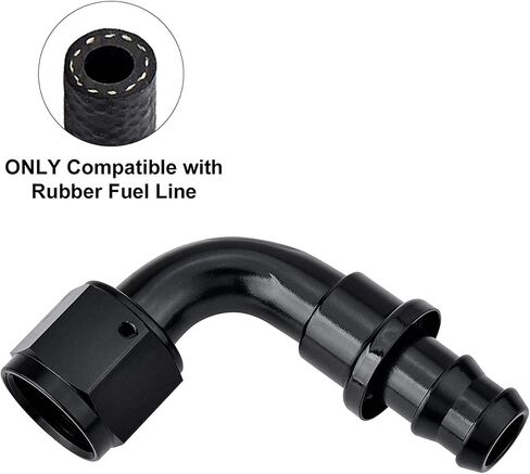 EVIL ENERGY 6AN 90 Degree Push Lock Hose Fitting End Black in Kuwait