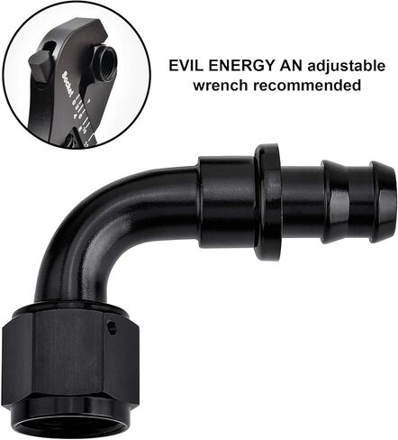 EVIL ENERGY 6AN 90 Degree Push Lock Hose Fitting End Black in Kuwait