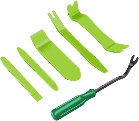 GOOACC 6PCS Auto Trim Removal Tool Kit No-Scratch Tool Kit for Car Audio Dash Panel Window Molding Fastener Remover Tool Kit-Yellow in Saudi Arabia