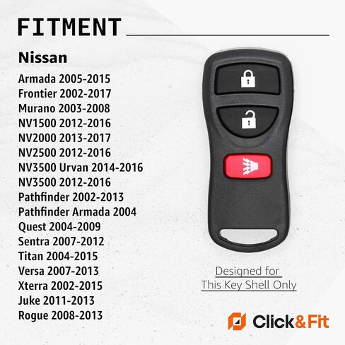 2pcs Click&Fit Silicone Key Fob Covers Compatible with Nissan Frontier 2002-2017, Rogue Sentra Versa Titan Murano Pathfinder, Infiniti FX35/45 QX4 – Car Remote Key Rubber case 3-Butto, Black&Grey in Kuwait