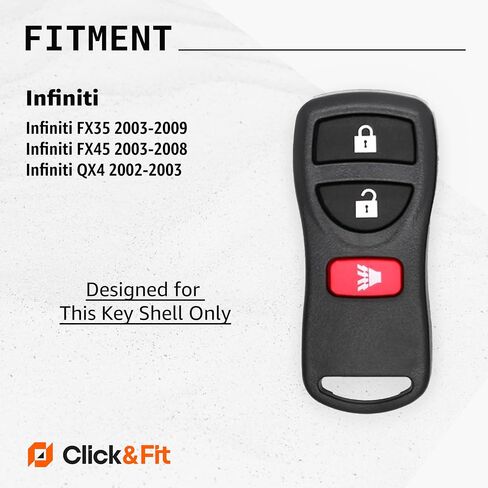 2pcs Click&Fit Silicone Key Fob Covers Compatible with Nissan Frontier 2002-2017, Rogue Sentra Versa Titan Murano Pathfinder, Infiniti FX35/45 QX4 – Car Remote Key Rubber case 3-Butto, Black&Grey in Kuwait