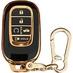 Car TPU Key Shell for Honda Key Fob Cover Fit for Honda Accord Civic Pilot HR-V CR-V Sport SI EX EX-L Touring (Black)