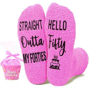 HAPPYPOP 50th Birthday Gifts Ideas for Women - Socks for 50 Year Olds, Best Gifts for 50 Year Old Middle Aged Woman, Gift for 50 Year Olds