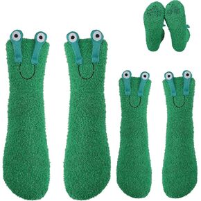 Novelty Crazy Fuzzy Socks Smiley Face House Slipper Socks with Grips,Hospital Gift for Autumn and Early Winter
