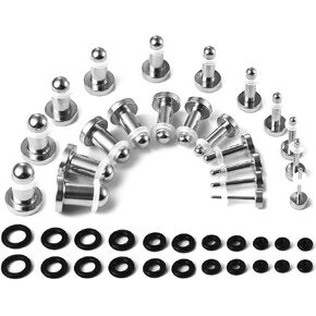 LADEMAYH 22PCS/16PCS/38PCS Stainless Steel Ear Stretching Kit with 0.5mm Increments, 18g-00g Dead Stretching Short Tapers Plugs with Rubber Rings - Safe & Easy for Men & Women (Black)