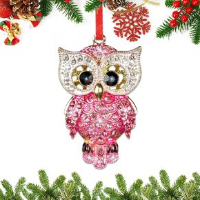 Owl Christmas Ornament 2024 Pink Owl Ornament for Christmas Tree Decorations Christmas Keepsake Metal Owl Ornament Gifts for Owl Animals Lovers Kids Women Men Teen Girls Teen Boys