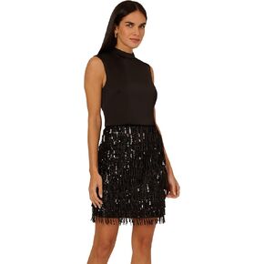Adrianna Papell Women's Fringe Sequin Mini Dress